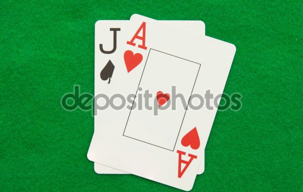 Blackjack hand with casino