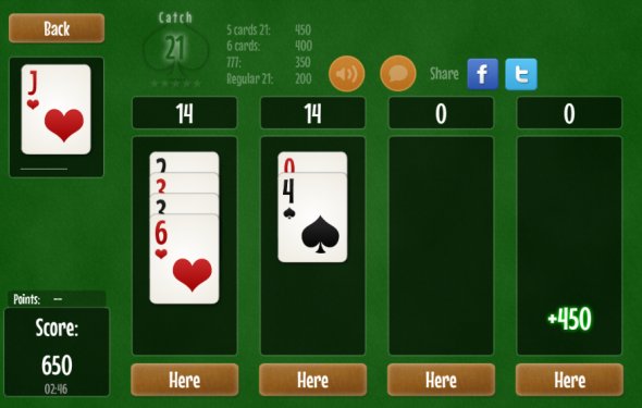 Catch 21 Blackjack Solitaire