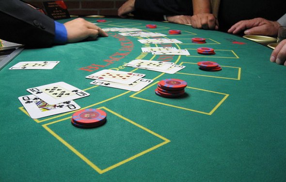 A Blackjack game in progress