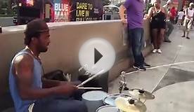 The Best Street drummer in Vegas Hands Down